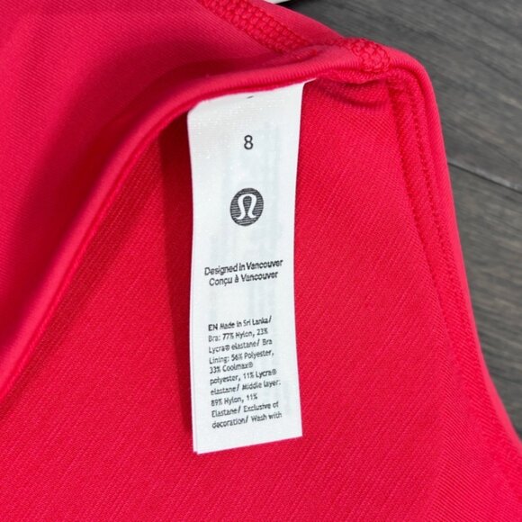 Lululemon NWT Energy Longline Bra *Medium Support, B–D Cups Red Glow - Picture 5 of 8